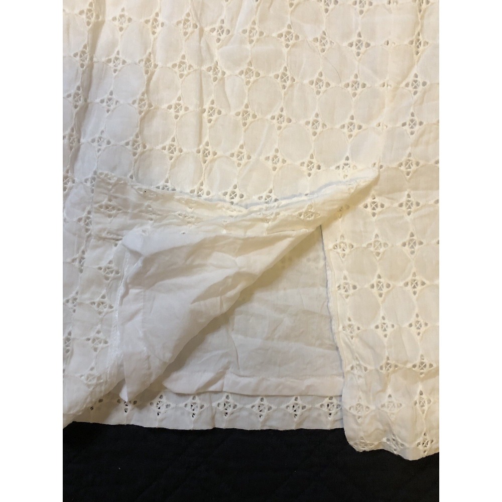 Banana Republic Women's Size 8 Cotton White Eyelet Skirt Knee Length Pencil - Picture 7 of 16